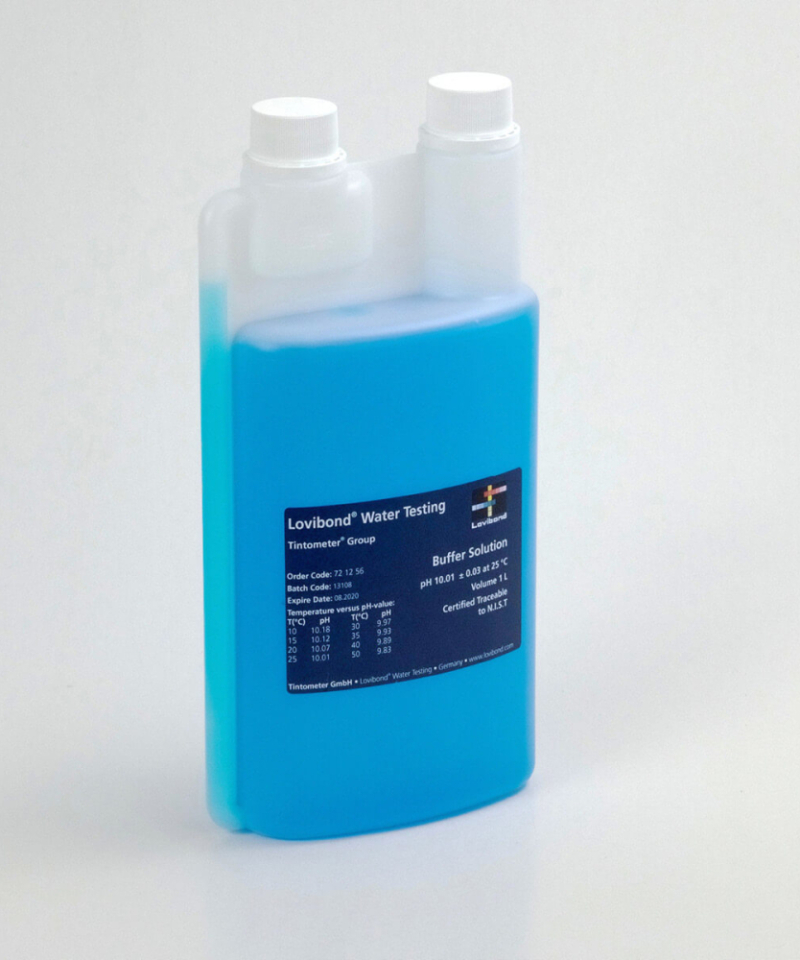 Soluzione tampone pH 10,01 (25 °C) blu, tracciabile a N.I.S.T