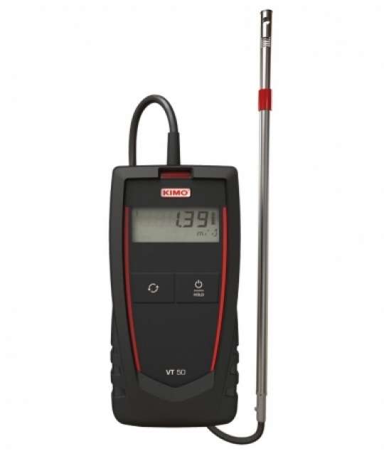 Termometro-anemometro VT50 con sonda filo caldo in acciaio